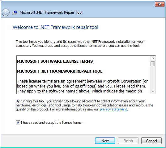 Microsoft .NET Framework Repair Tool